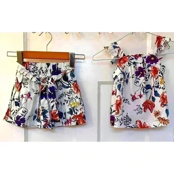 Girl’s Floral Top and Skirt by Green Clothing  Size 4 - Picture 1 of 10